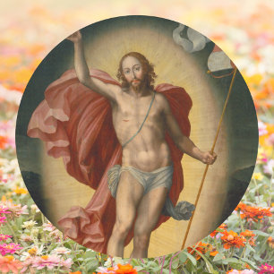 Christliche katholische Auferstehung Jesu Osters Runder Aufkleber