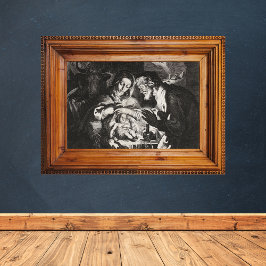 Christliche katholische Weihnachtskrippe Szene Man Poster