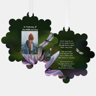Christliche Keepake-Gedenkstätte Dragonfly Lotus-B Ornament Karte