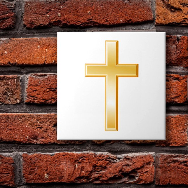 Christliche Keramik Fliese (Christian Cross Ceramic Tile.
The cross is a central symbol of the Christian faith. )