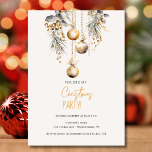 Christliche Kieferndekoration goldene Bälle Party Einladung