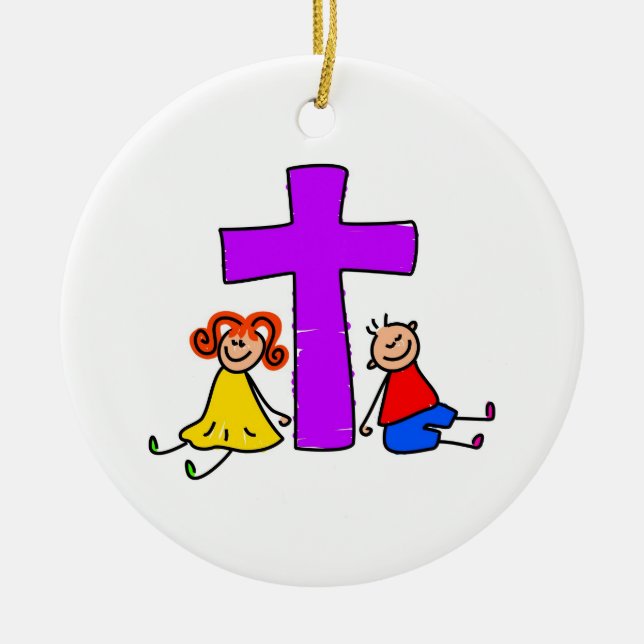 Christliche Kinder Keramikornament (Vorne)