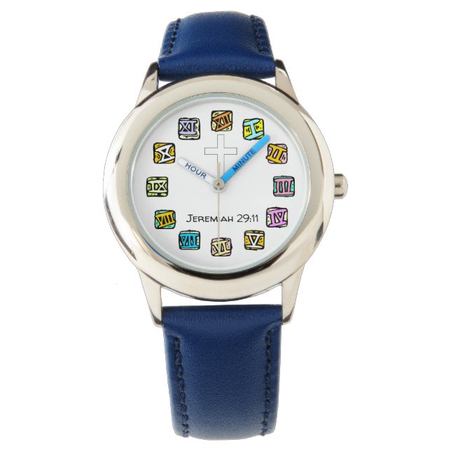 Christliche Kinderuhren - Religiöse Armbanduhr (Vorderseite)