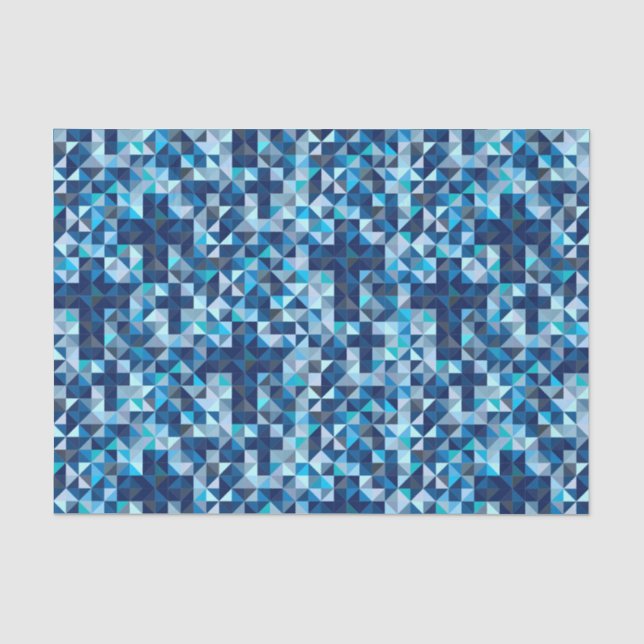 Christliche Kreuz-modernes blaues geometrisches Seidenpapier (Vorderseite)