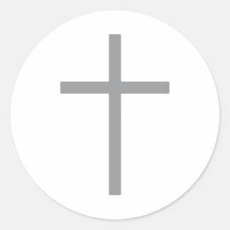 Christliche Kreuz-Silber-Runde Runder Aufkleber
