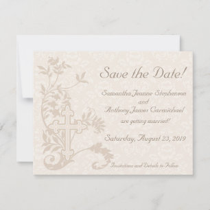 Christliche Kreuzblüten-Hochzeitseinladungskarten Save The Date