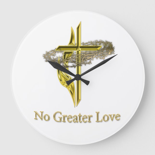Christliche Kreuze Große Wanduhr (Vorderseite)