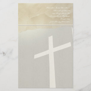 Christliche Kreuzgehärte auf Grau Briefpapier