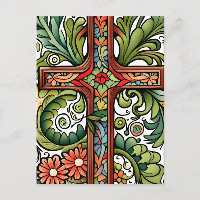 Christliche Kreuzkirche Ostern Jesus Auferstehung Postkarte (Vorderseite)