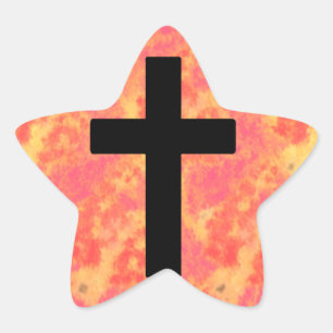 Christliche Kreuzkleber - Hintergrundfarbe für Son Stern-Aufkleber