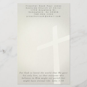 Christliche Kreuzstandfläche auf Schwarz Briefpapier