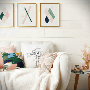 christliche Kreuzwörter Kissen