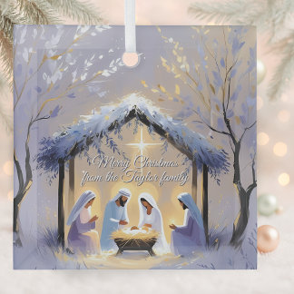 Christliche Krippe Heilige Weihnachtszeit Ornament Aus Glas