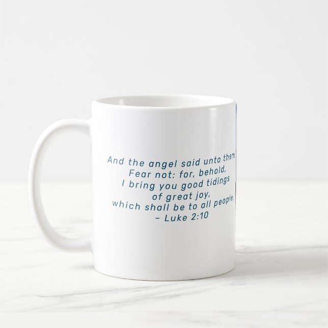 Christliche Krippe und Schrift Kaffeetasse (Links)