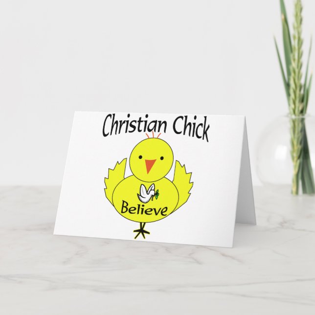 Christliche Küken Feiertagskarte (Vorderseite)
