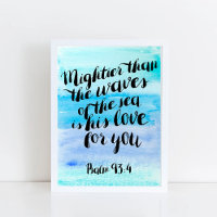 Christliche Kunst Drucke Psalmen 93:4 Mächtiger al