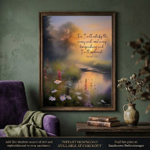 Christliche Kunst mit Wildblumen auffüllen Poster