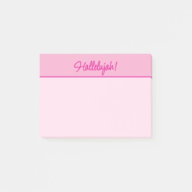 Christliche Lady's Pink Hallelujah Minimalistisch Post-it Klebezettel (Vorderseite)