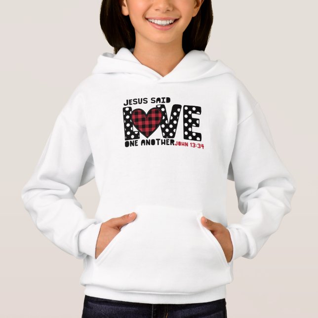 Christliche Liebe einander Johannes 13:34 Jesus Hoodie (Vorderseite)