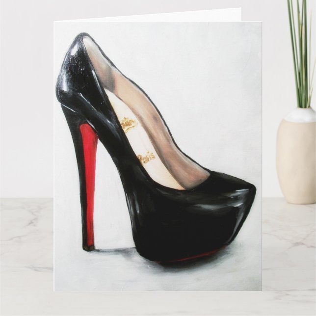 Christliche Louboutin Red Bottom Daffodil Heels Pu Karte (Vorderseite)