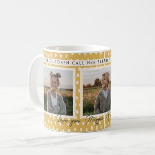 Christliche Mama Foto Keepake Verse Gelb Kaffeetasse