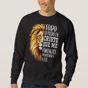 Christliche Männer Spanische Lion Judah Grafik auf Sweatshirt