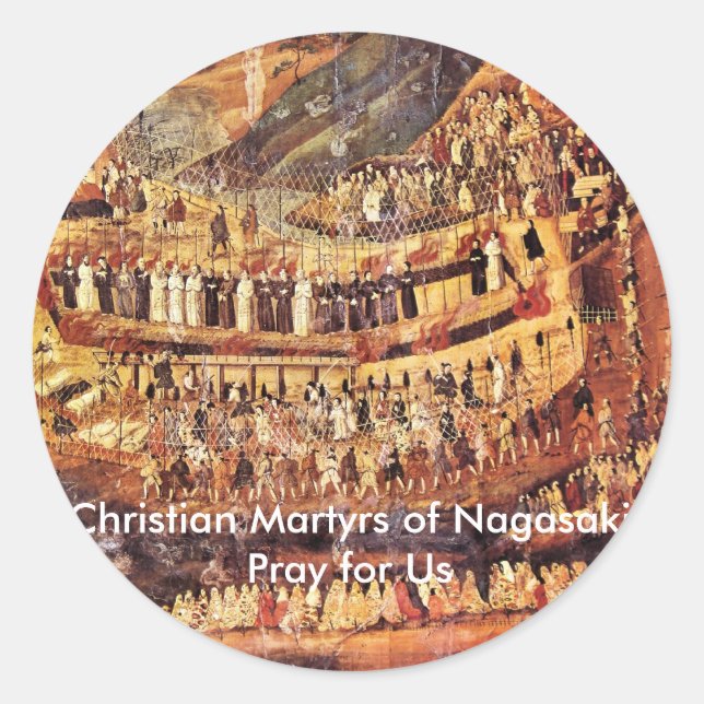 Christliche Märtyrer von Nagasaki Kleine Aufkleber (Vorderseite)
