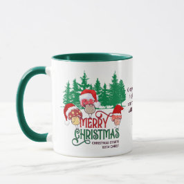 Christliche MERRY CHRISTMAS MUSHROOME im Wald Tasse