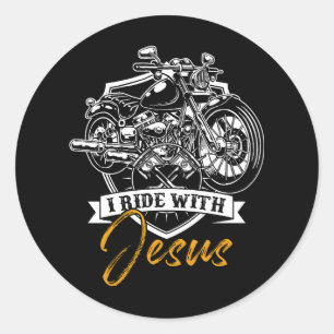 Christliche Motorradfahrer-Fahrt Jesus Faith Runder Aufkleber