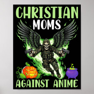 Christliche Mütter gegen Anime-Skelett-Engelsflüge Poster