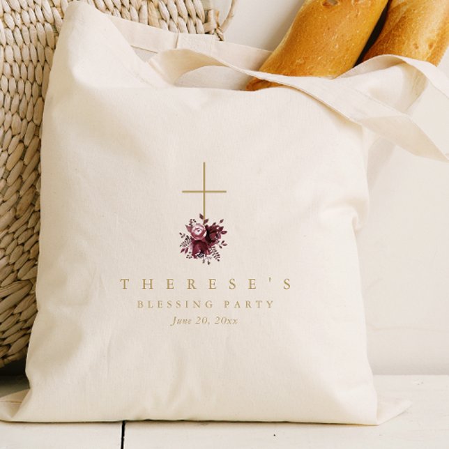 Christliche Mutter mit Blumenkreuz und Baby-Segen Tragetasche (Von Creator hochgeladen)