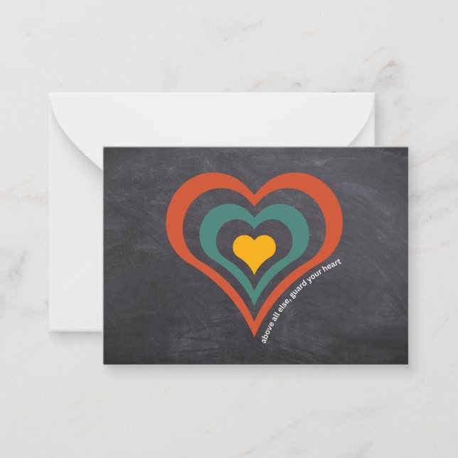 Christliche Note: Guard your Heart Bible Verse Ret Mitteilungskarte (Vorderseite)