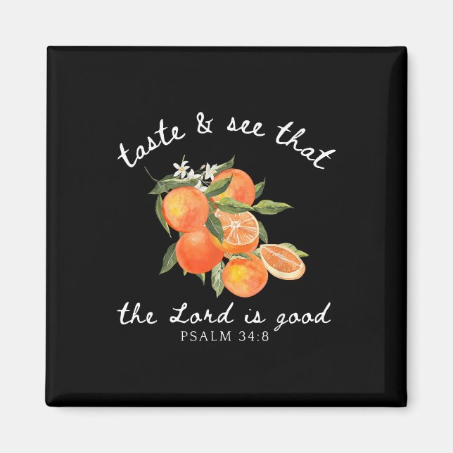 Christliche Orange Frucht Blume Bibel Vers Gärtner Magnet (Vorne)