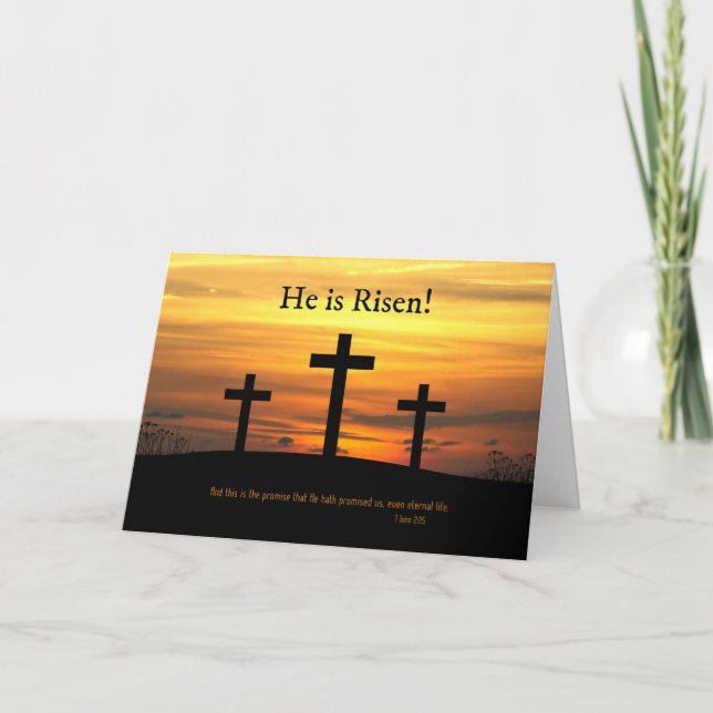 Christliche Osterfeier mit Kreuz Feiertagskarte (Vorderseite)