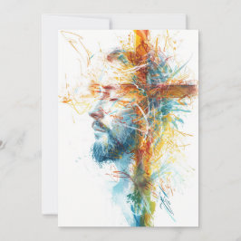 Christliche Osterkarte, Wasserfarbe Jesus Kreuz Feiertagskarte