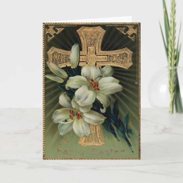 Christliche Osterlilie Feiertagskarte (Vorderseite)