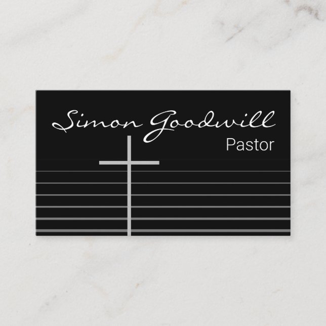 Christliche Pastor Minister Visitenkarten | elegan Visitenkarte (Vorderseite)