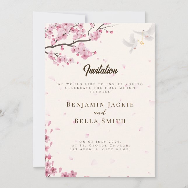 Christliche Personalisierte Einladung zur Hochzeit (Vorderseite)