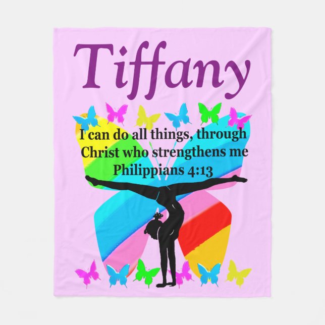 Christliche personalisierte Gymnastik Blanket Fleecedecke (Vorderseite)