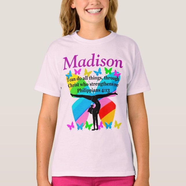 CHRISTLICHE PERSONALISIERTE GYMNASTIK T SHIRT (Vorderseite)