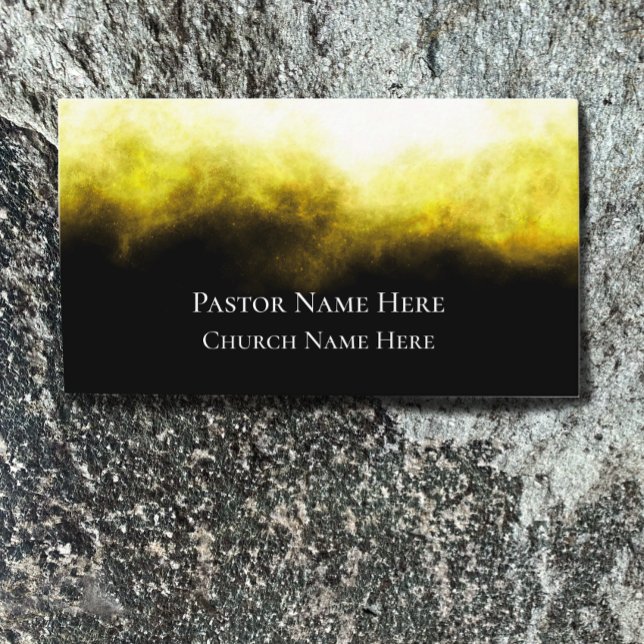 Christliche Pfarrkirche im benutzerdefinierten Tex Visitenkarte (Unique golden light nebula business card. Customize with contacts and custom text on back.)