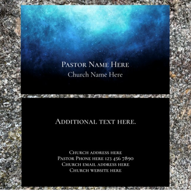 Christliche Pfarrkirche im benutzerdefinierten Tex Visitenkarte (Easily personalize this unique modern nebula business card for Pastor, minister or church.
)