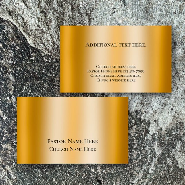 Christliche Pfarrkirche im benutzerdefinierten Tex Visitenkarte (Customize the text on these faux gold gradient business cards. Personalize unique classy modern card)