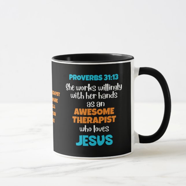 Christliche PHANTASTISCHE THERAPISTISCHE Sprichwör Tasse (Rechts)