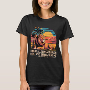 Christliche Philipper 4_13 Religiöser Löwe Stärke T-Shirt