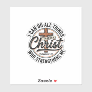 Christliche Philipper 4_13 Vintage-Zitat-Shirt Des Aufkleber