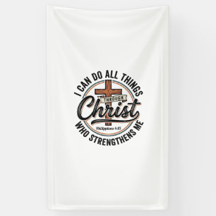 Christliche Philipper 4_13 Vintage-Zitat-Shirt Des Banner