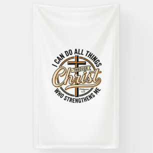 Christliche Philipper 4_13 Vintage-Zitat-Shirt Des Banner