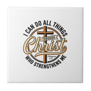 Christliche Philipper 4_13 Vintage-Zitat-Shirt Des Fliese