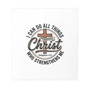 Christliche Philipper 4_13 Vintage-Zitat-Shirt Des Notizblock